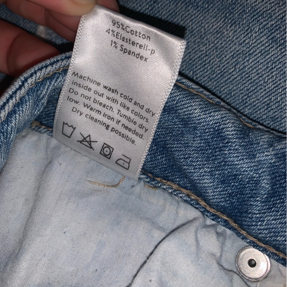 Just Black Denim Light Blue Wash Distressed Knee Design Straight Leg - Size 29 - Picture 15 of 15